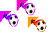 Colorful Flaming Soccer Balls Cursor Set thumbnail