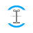 Crescent Circle Trans Blue: Text Select.cur Preview