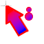 Red and blue pointy person.cur HD version