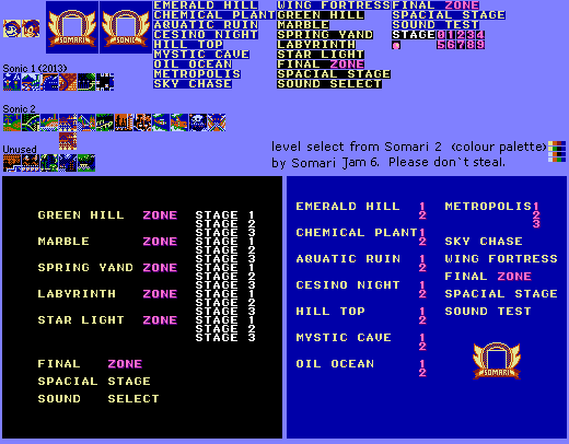 Debug screens for Somari 1 and Sonic 2 Debug screens for Somari 1 and Sonic 2