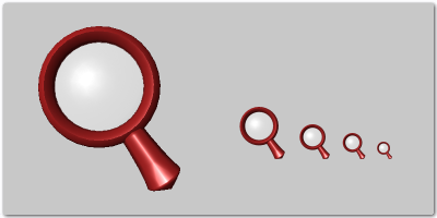 A looking glass image and the created icon A looking glass image and the created icon